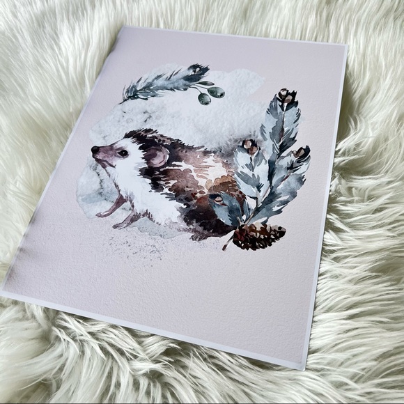 Watercolor Hedgehog Wall Art Print Poster Unframed - Picture 15 of 17